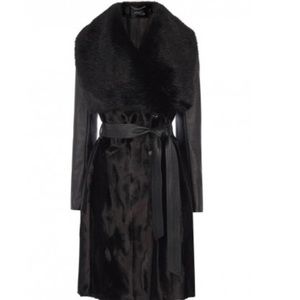 Karen Millen Black SIGNATURE PONY COAT